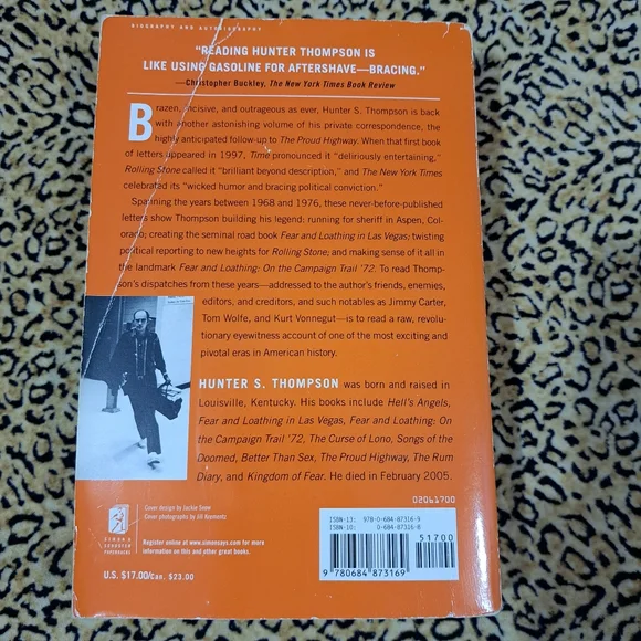 💥3/$25💥HUNTER S. THOMPSON-FEAR AND LOATHING IN AMERICA NOVEL - Picture 2 of 10